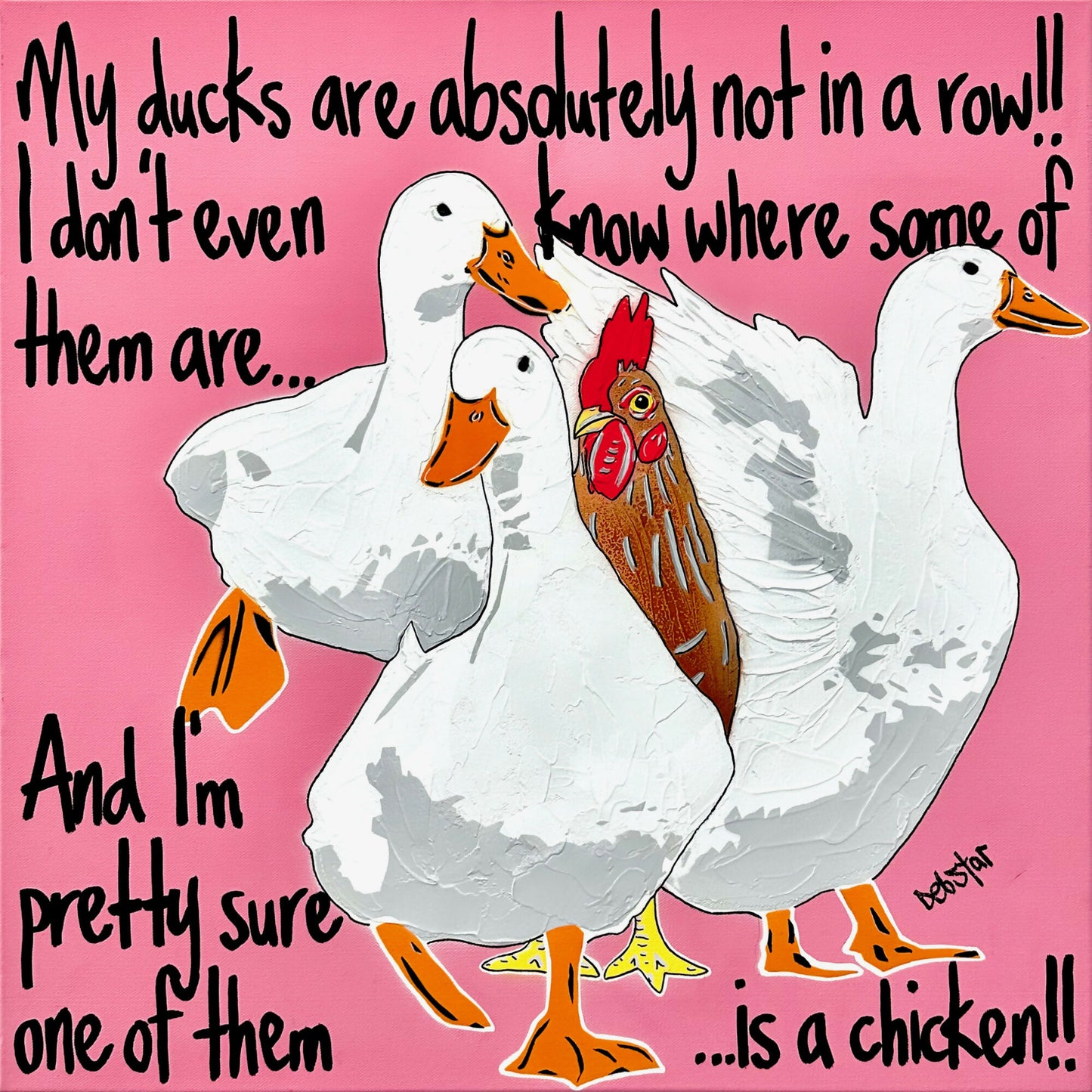 ducks-in-a-row-pink-chicken-pop-art-deborah-lang-debstar-art-urban-canvas-1