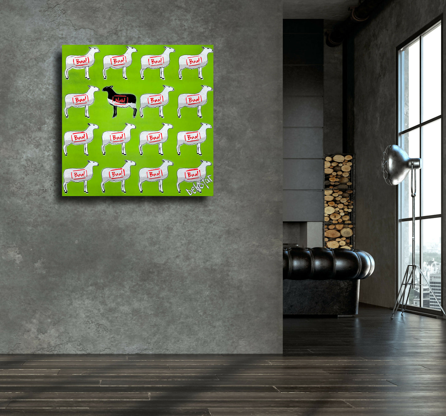 the-black-sheep-green-urban-pop-art-deborah-lang-debstar-art-canvas-5