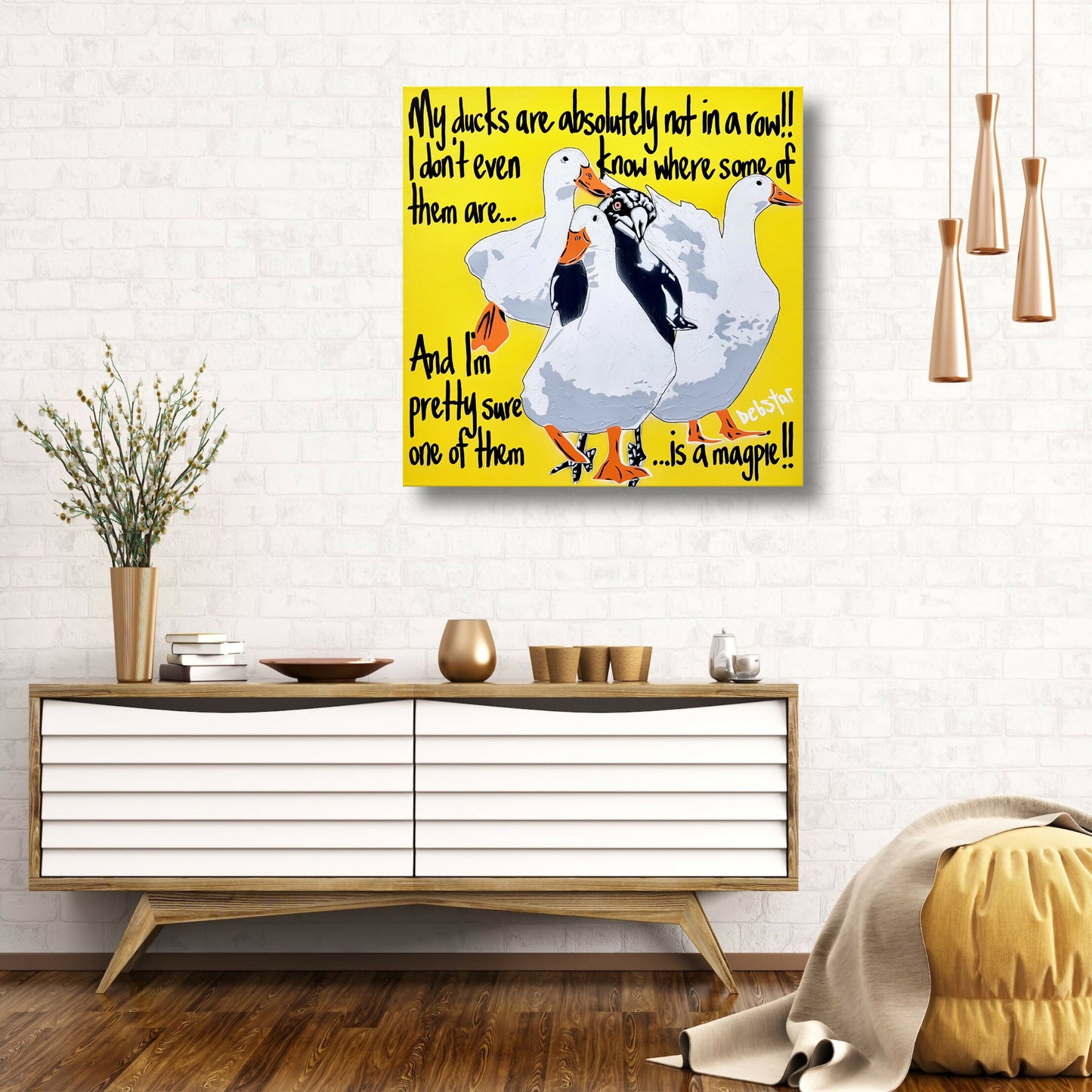 yellow-ducks-in-a-row!-pop-art-deborah-lang-art-urban-canvas-2