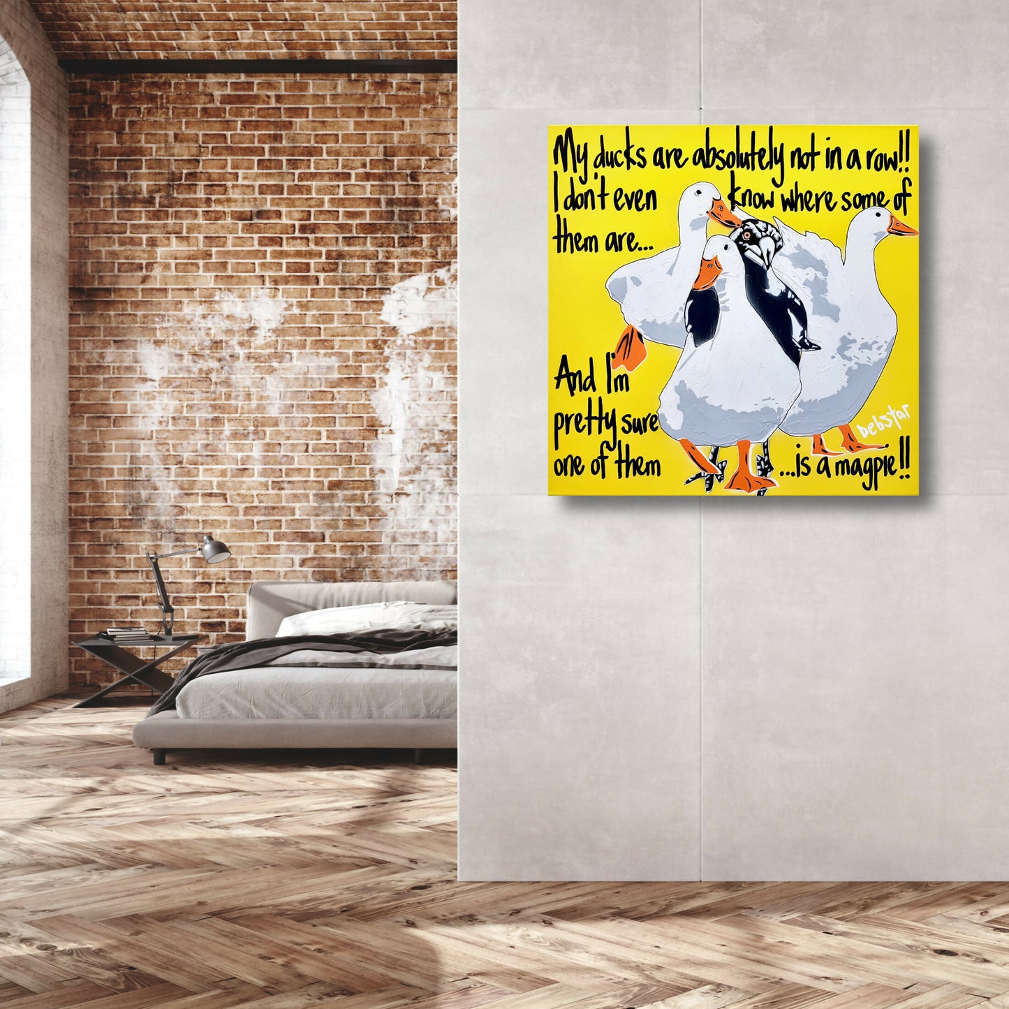 yellow-ducks-in-a-row!-pop-art-deborah-lang-art-urban-canvas-7