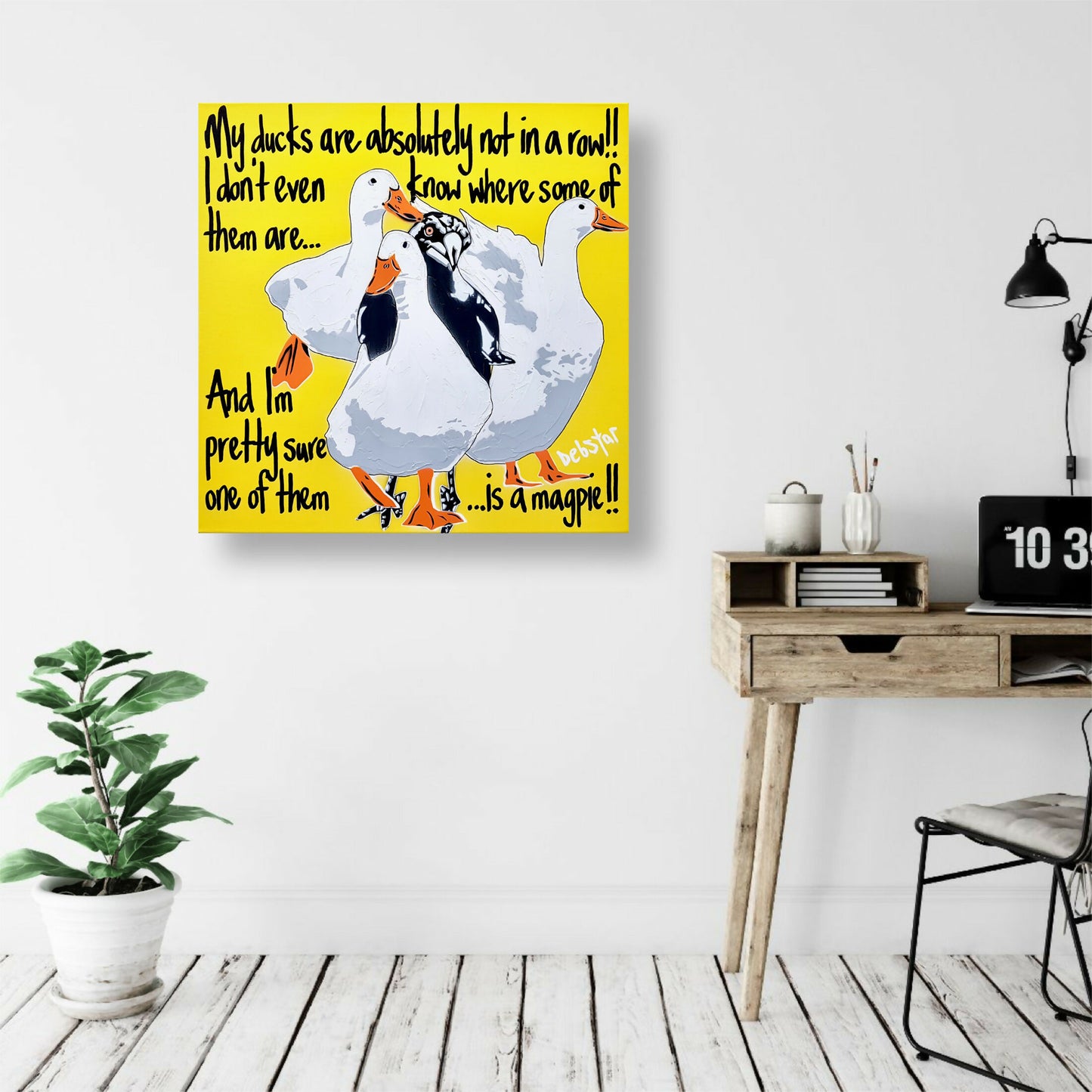 yellow-ducks-in-a-row!-pop-art-deborah-lang-art-urban-canvas-4