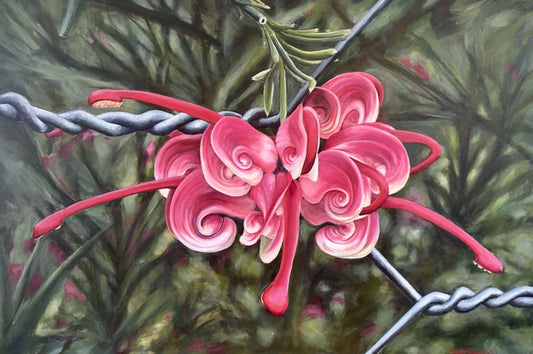 Life on a Wire 2023 Acrylic on thick edge canvas 61 x 91.4 cm Image courtesy of Celia Moriarty