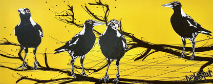 Mischievous Magpies Yellow Pop